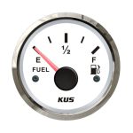 KUS boat fuel gauge white chrome