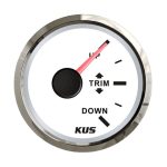 KUS boat trim gauge white chrome